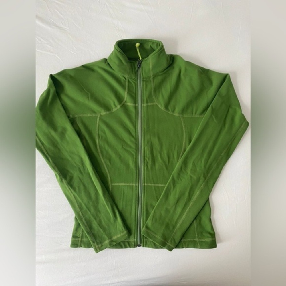 LULULEMON ATHLETICA Women's Green Zip Up Fitting Yoga Long Sleeve Jacket Small